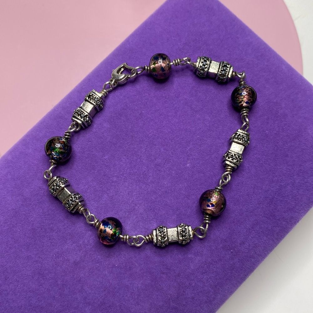 💛 925 Murano Glass Bead Bracelet